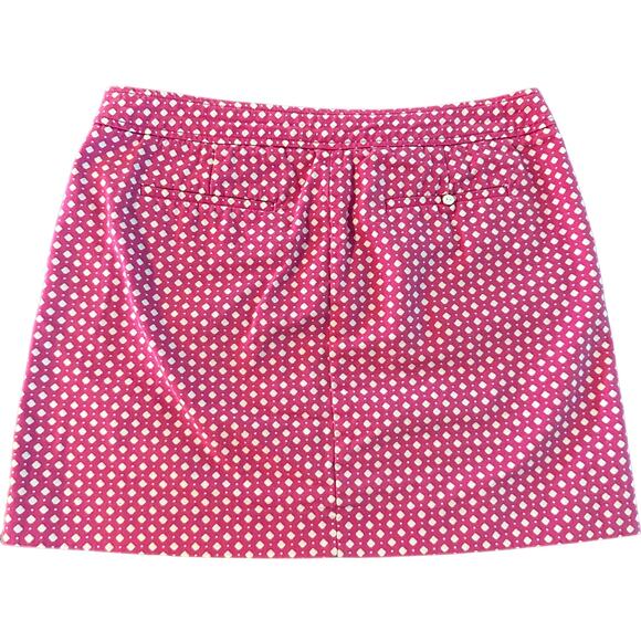 J Crew pink white geometric canvas mini skirt, Size 8 - Picture 5 of 5
